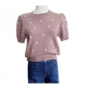 NEW KLD. SIGNATURE women's polka-dot sweater in pink